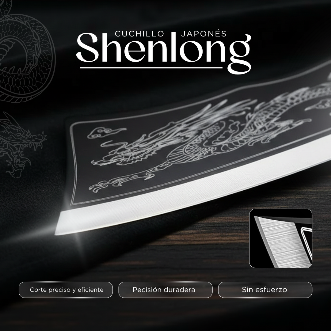Cuchillo Japonés Shenlong™ de Acero Inoxidable / Robusto, Afilado y Duradero como Ningún Otro